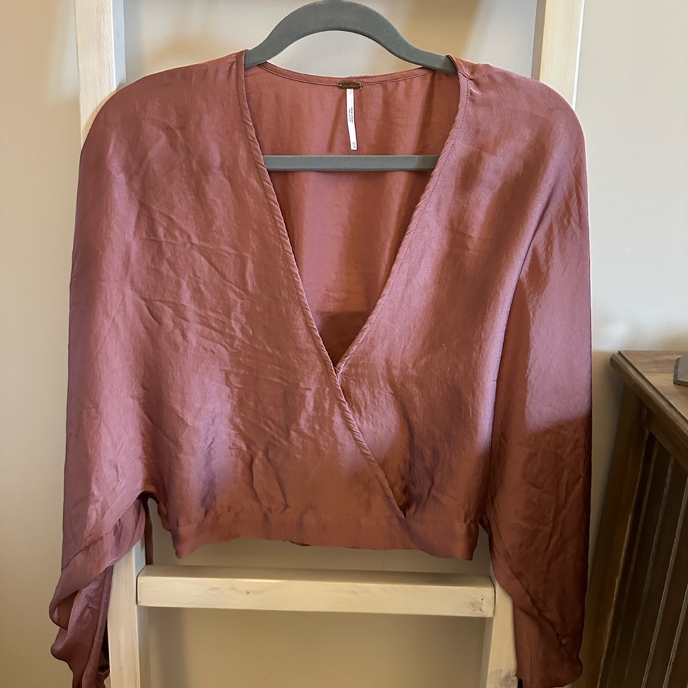 Elegant Mauve Wrap Top